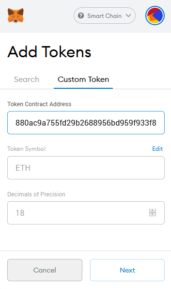 sending a token other than eth from metamask